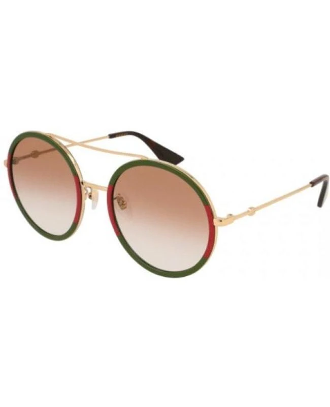 商品Gucci|Gucci  Polarized Green Red Gold Brown Lens  Women's Sunglasses GG0061S-010,价格¥1450,第1张图片