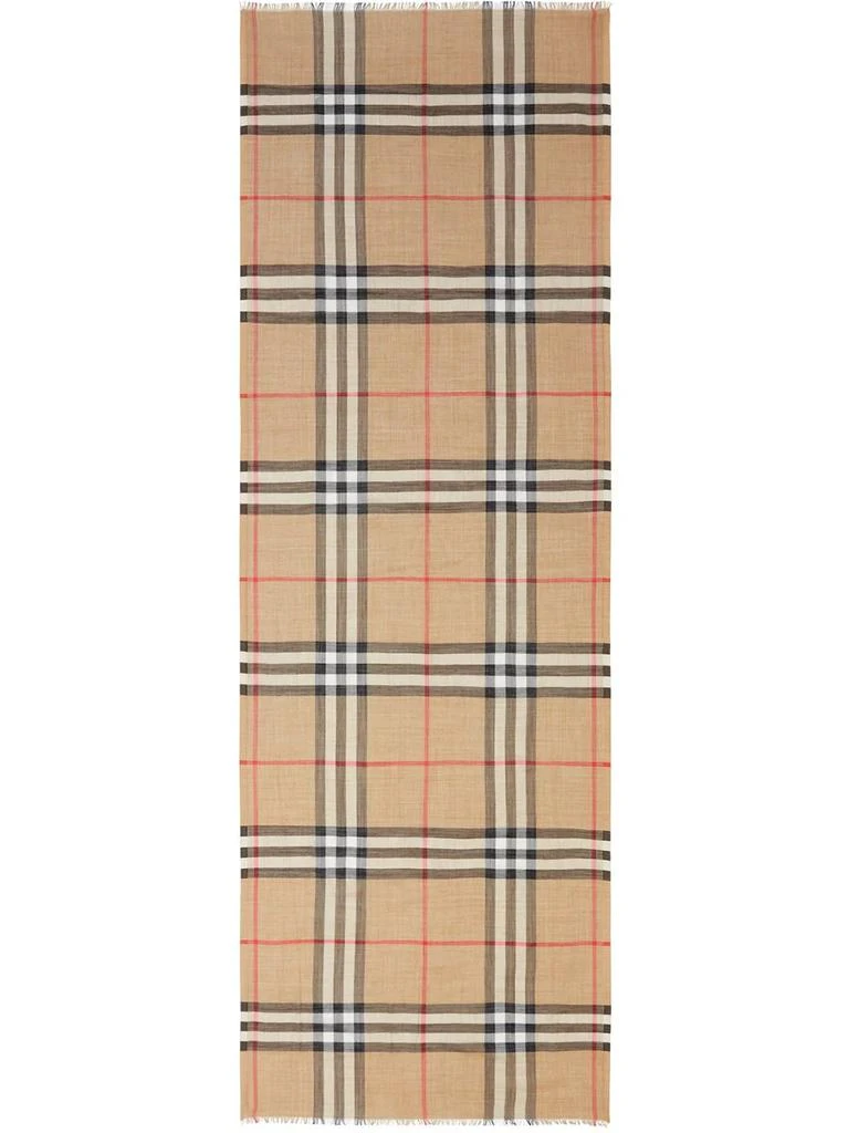 商品Burberry|BURBERRY Lightweight Check Wool and Silk Scarf,价格¥3296,第2张图片详细描述