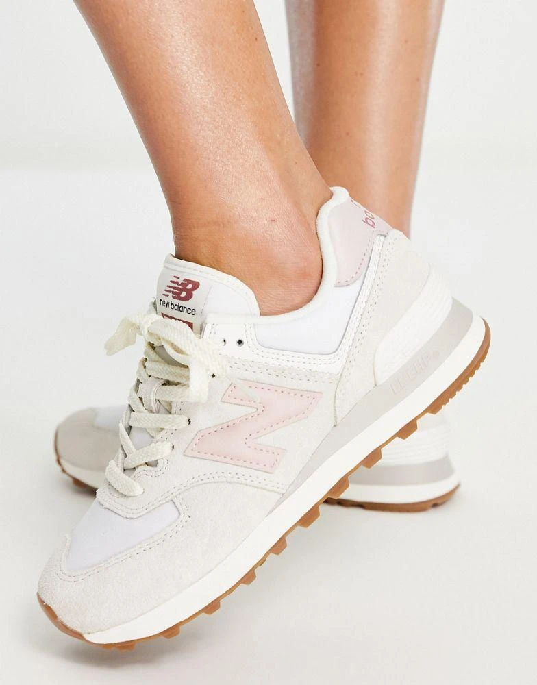 商品New Balance|New Balance 574 trainers in off white and pink,价格¥888,第1张图片