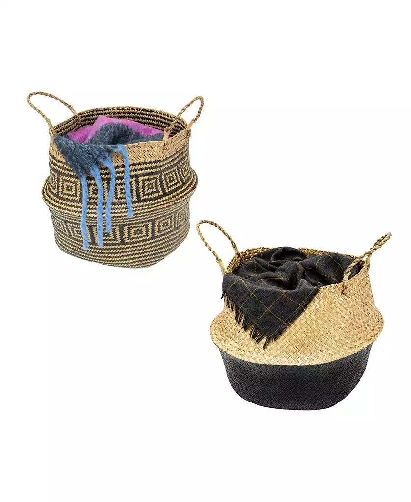 商品Honey Can Do|Set of 2 Folding Seagrass Belly Baskets,价格¥886,第3张图片详细描述