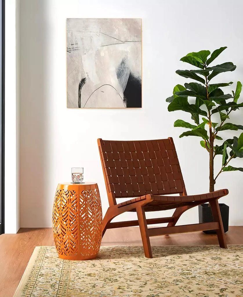 Multi-Functional Orange Iron Leaf Pattern Solar Powered Garden Stools or Planter Stand 商品