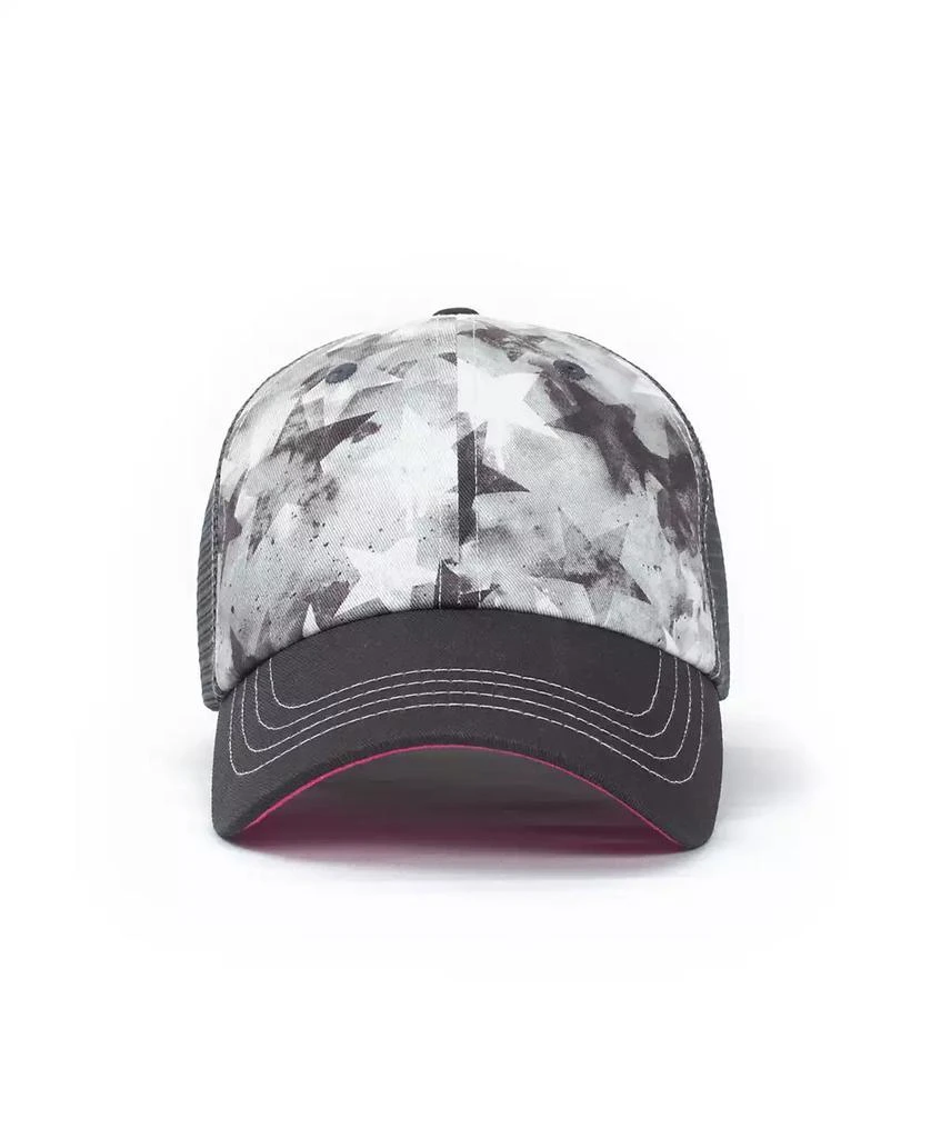 商品Shady Lady|Graffiti Lady Women's Adjustable Snap Back Mesh Black and White Star Trucker Hat,价格¥268,第2张图片详细描述