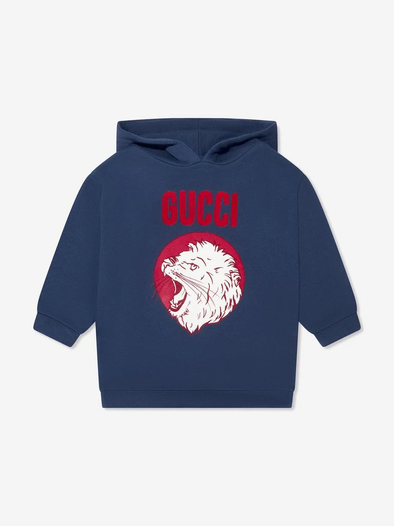 商品Gucci|Gucci Baby Boys Lion Hoodie in Blue,价格¥1207,第1张图片