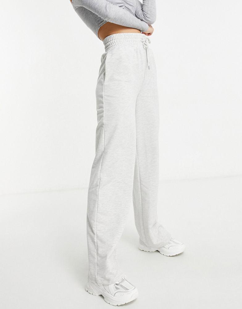 ASOS DESIGN Tall straight leg jogger with deep waistband and pintuck in grey marl商品第4张图片规格展示