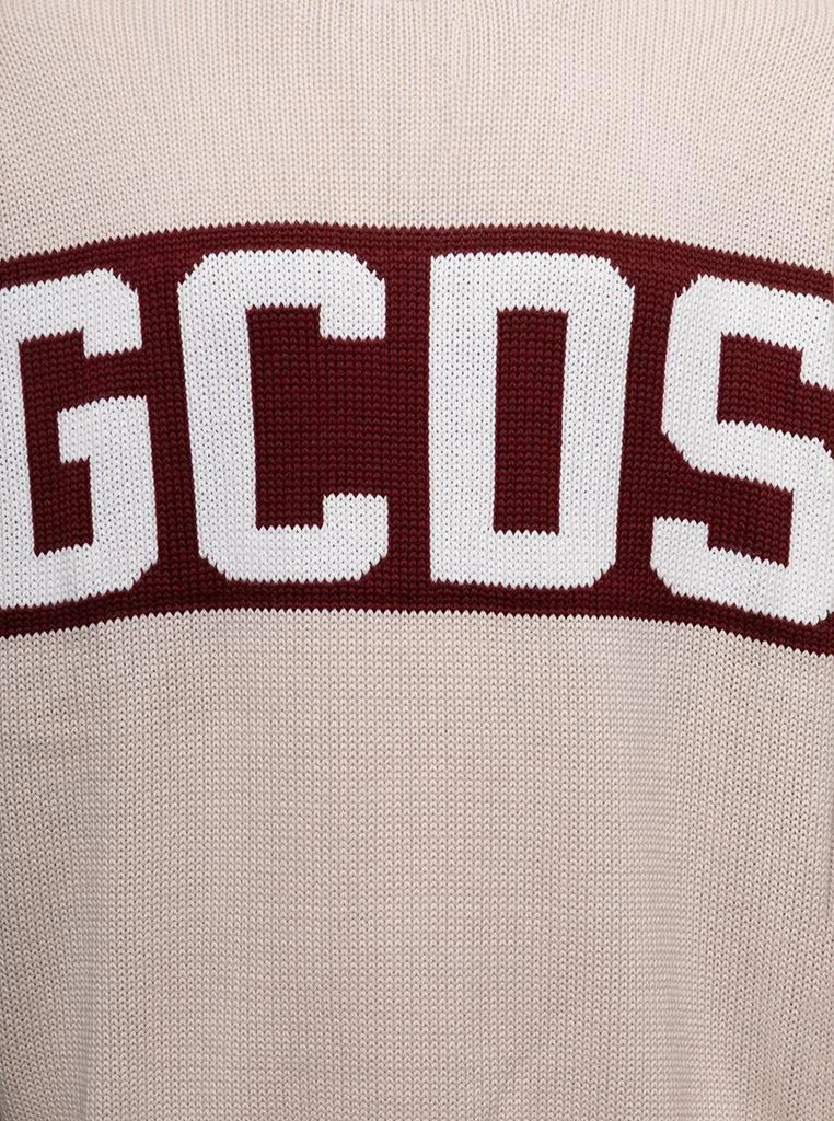 商品GCDS|Off White Sweater in Mixed Wool Knit with Contrast Jacquard Logo Band GCDS Man,价格¥1875,第3张图片详细描述