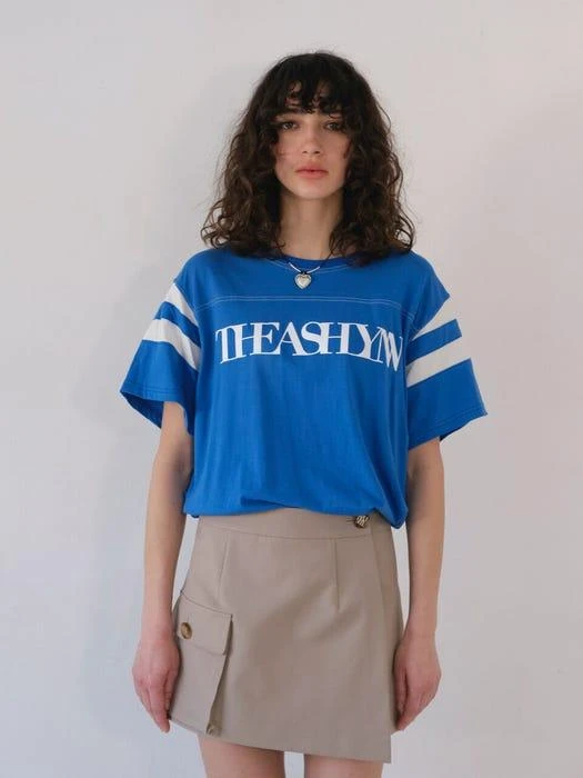 商品THE ASHLYNN|Baseball Logo T-shirt - Blue,价格¥463,第5张图片详细描述