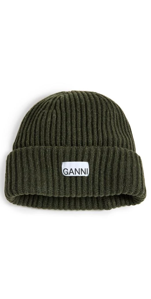 商品Ganni|GANNI 挺括罗纹毛线帽,价格¥705,第1张图片