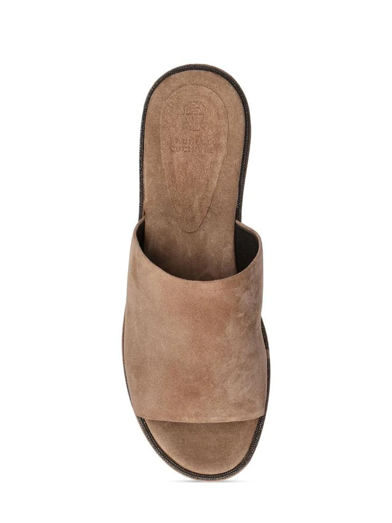 商品Brunello Cucinelli|70mm Suede Wedge Sandals,价格¥7367,第4张图片详细描述