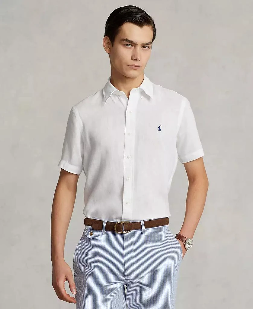 商品Ralph Lauren|Men's Short-Sleeve Linen Button-Up,价格¥393,第1张图片