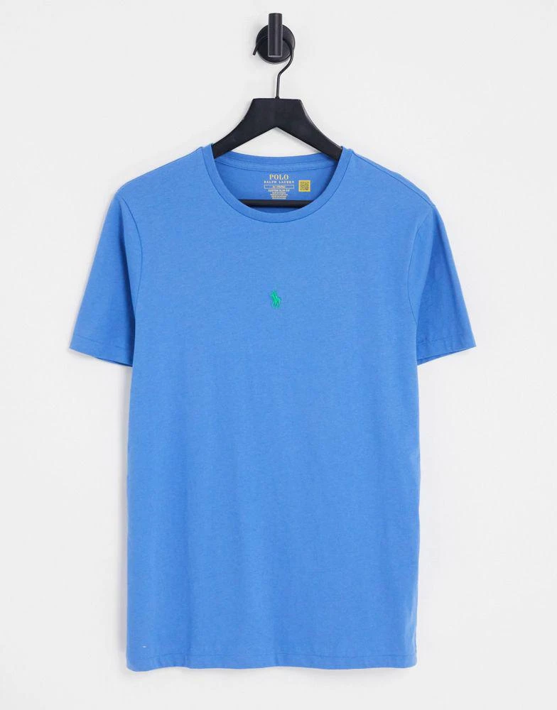 商品Ralph Lauren|Polo Ralph Lauren icon central logo t-shirt in mid blue,价格¥403,第1张图片