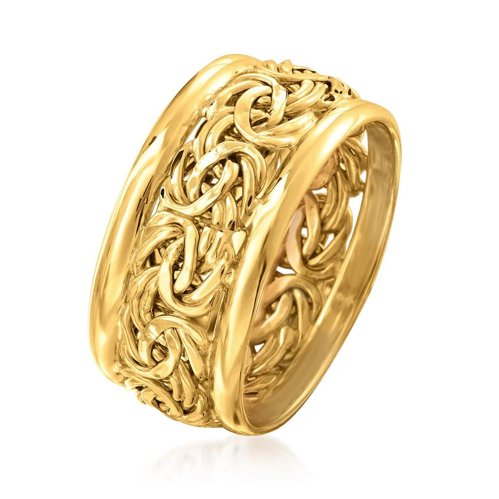 商品Ross-Simons|Ross-Simons 14kt Yellow Gold Bordered Byzantine Ring,价格¥3154,第3张图片详细描述