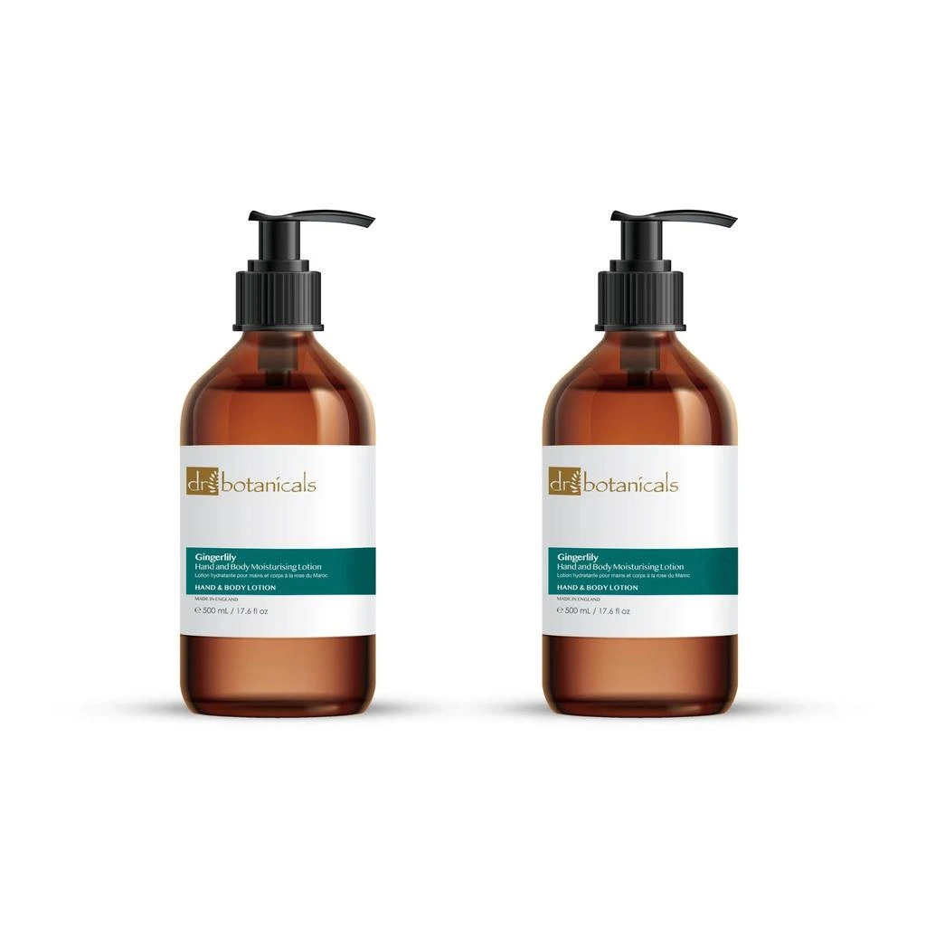 商品Dr. Botanicals|Gingerlily Hand & Body Moisturizing Lotion 500ml Twin Value Savings Pack,价格¥181,第1张图片