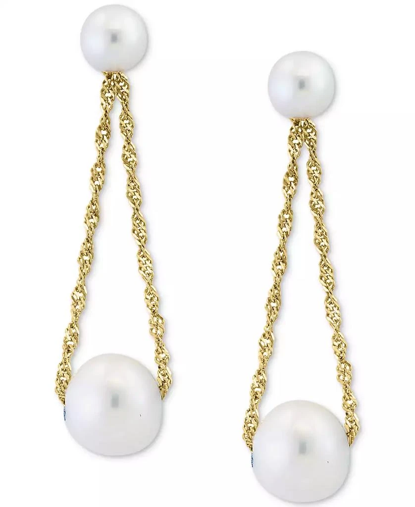 商品Effy|EFFY® Freshwater Pearl (4 & 6mm) Rope Dangle Drop Earrings in 14k Gold,价格¥3434,第3张图片详细描述