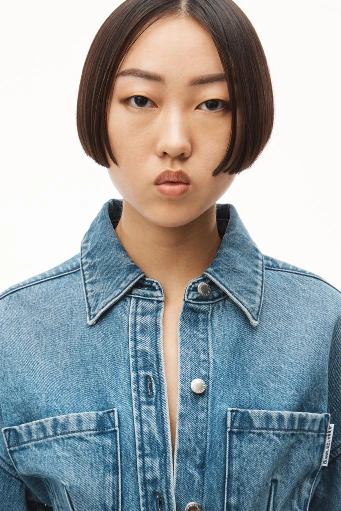 商品Alexander Wang|CINCH WAIST DROP SHOULDER SHIRT IN DENIM,价格¥1861,第4张图片详细描述