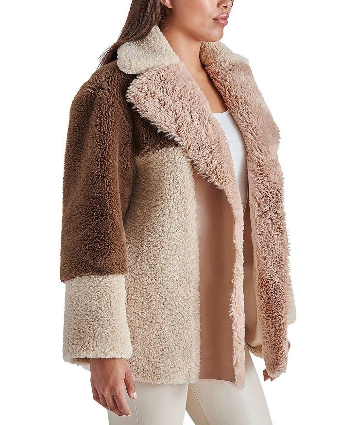 商品Steve Madden|Willow Faux Fur Color Blocked Coat,价格¥312,第2张图片详细描述