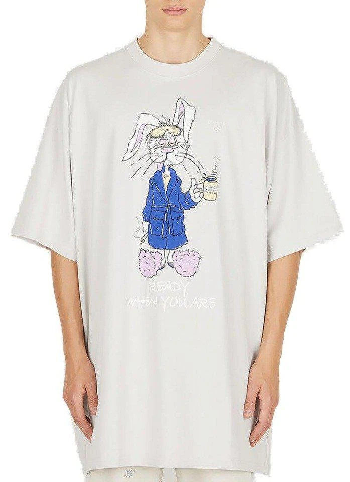 商品Martine Rose|Martine Rose Bunny Graphic Printed T-Shirt,价格¥1221,第1张图片