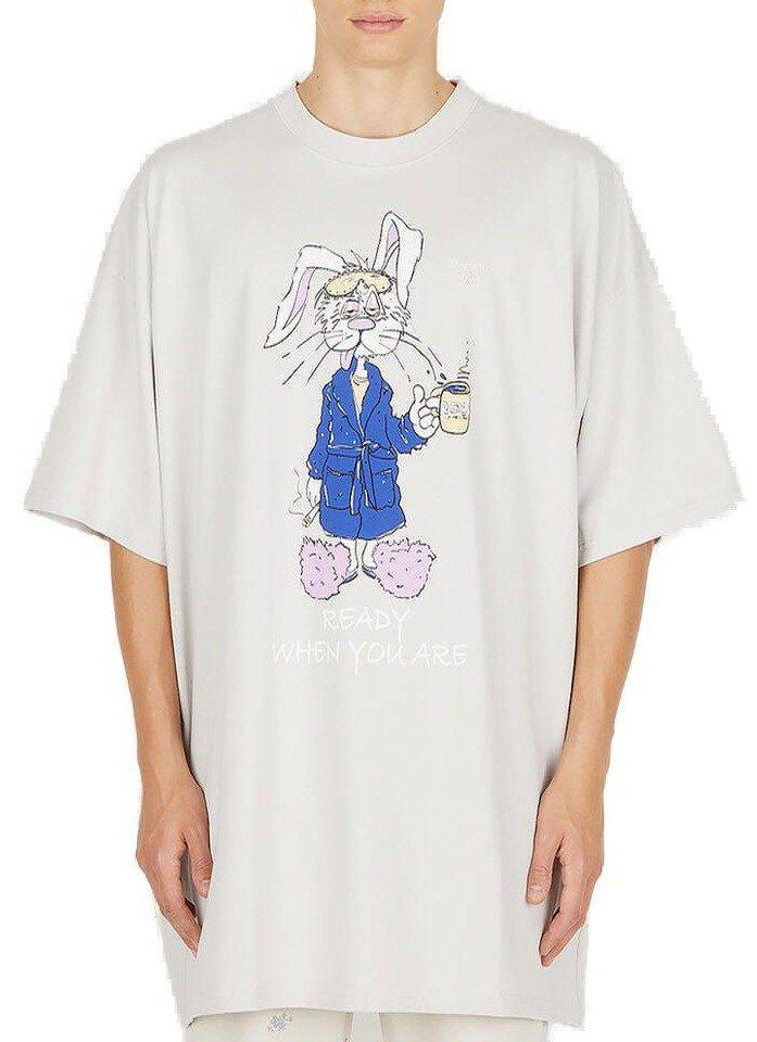 商品Martine Rose|Martine Rose Bunny Graphic Printed T-Shirt,价格¥1642,第1张图片