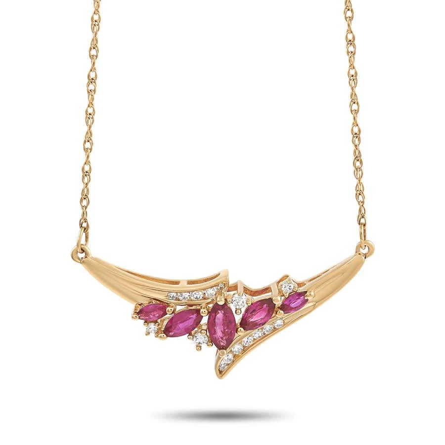 商品LB Exclusive|14K Yellow Gold 0.14 ct Diamond and Ruby Necklace,价格¥4150,第1张图片