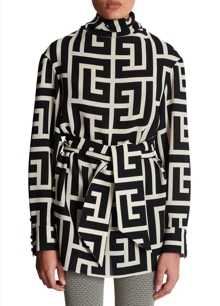 商品Balmain|花押字母印花束带上衣,价格¥18759,第2张图片详细描述