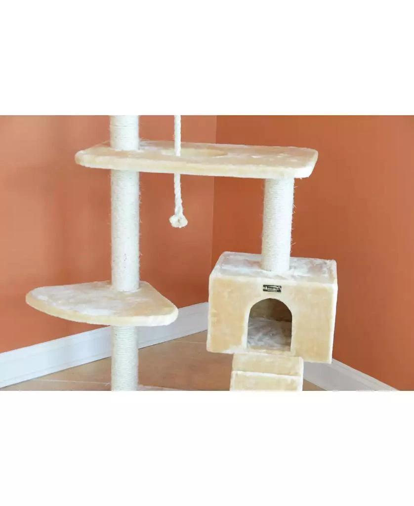 商品Macy's|58" Natural Sisal Real Wood Scratching Cat Tree,价格¥1463,第5张图片详细描述