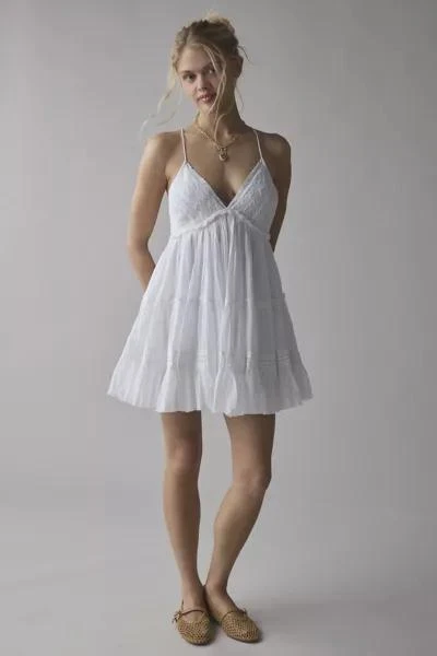 商品Kimchi Blue|Kimchi Blue Aria Strappy Tiered Ruffle Babydoll Mini Dress,价格¥441,第2张图片详细描述