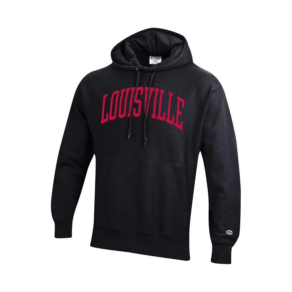 商品CHAMPION|Men's Black Louisville Cardinals Team Arch Reverse Weave Pullover Hoodie,价格¥625,第3张图片详细描述