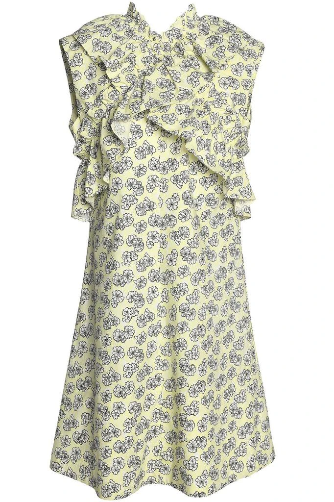 商品Marni|Crossover ruffle-trimmed floral-print cotton-poplin dress,价格¥3421,第1张图片