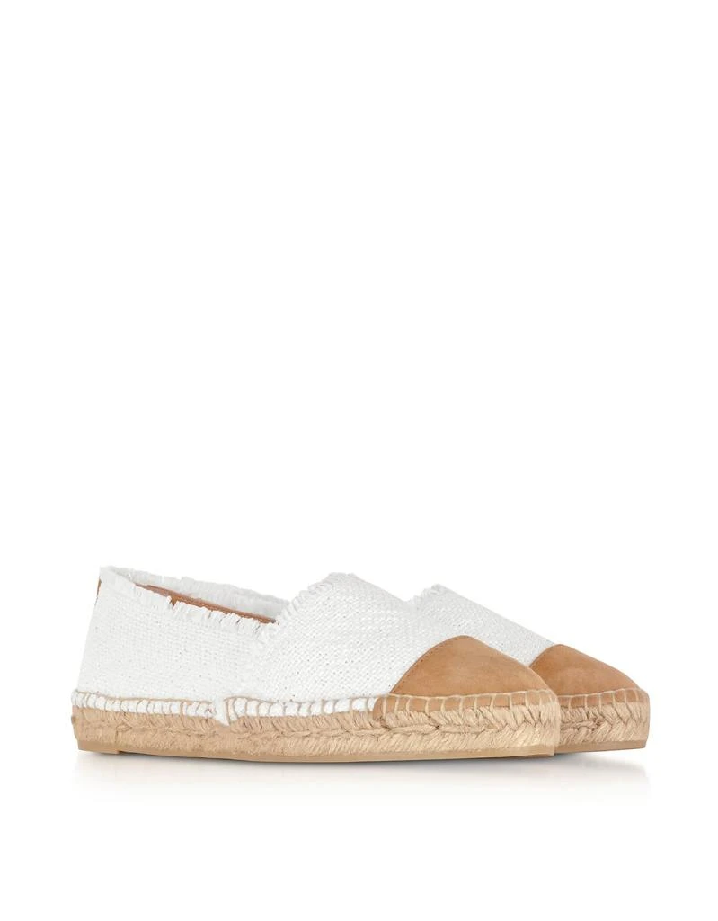 商品CASTAÑER|Castañer Kampala White Canvas And Natural Suede Flat Espadrilles,价格¥1121,第2张图片详细描述