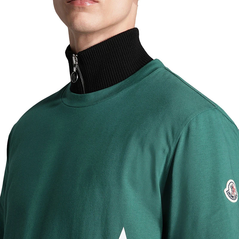 商品Moncler|【预售3-7天】Moncler/蒙克莱 22年秋冬新款 男士绿色纯棉大M图案短袖T恤H20918C000018390T865,价格¥2280,第4张图片详细描述