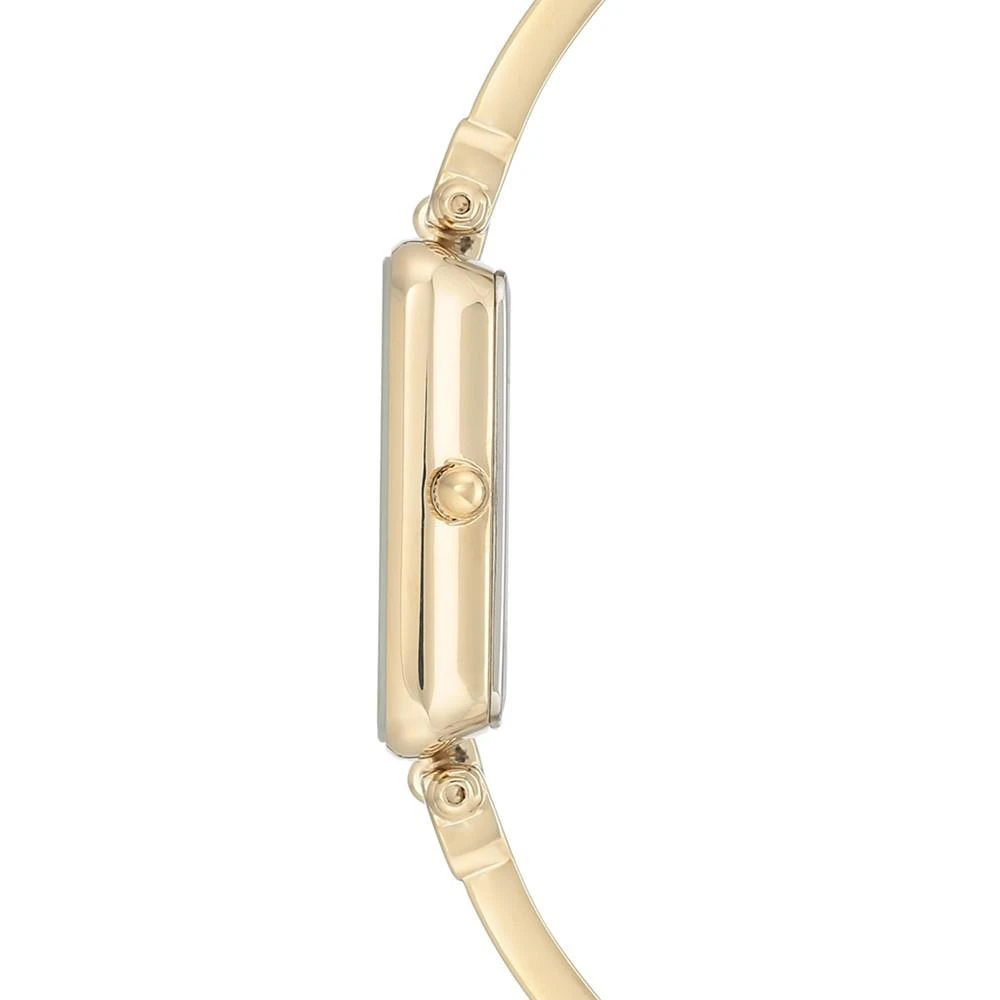 商品Anne Klein|Women's Diamond Accent Tan & Gold-Tone Bangle Bracelet Watch 22x34mm,价格¥426,第2张图片详细描述