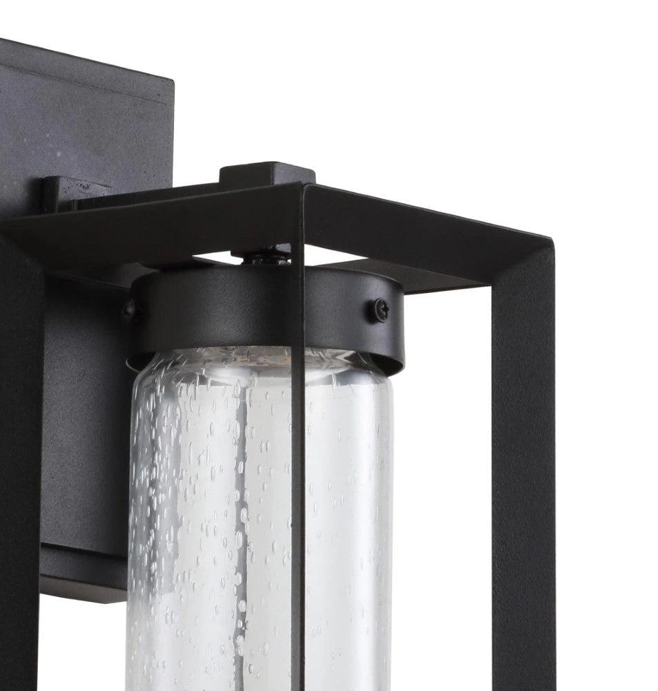 商品JONATHAN Y|Nate 6.75" Outdoor Modern Cube Bubble Glass/Metal Integrated LED Wall Sconce,价格¥629,第4张图片详细描述