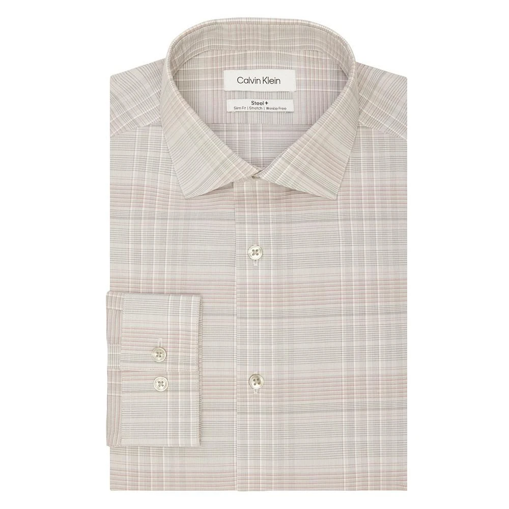 商品Calvin Klein|Men's Steel Plus Slim Fit Stretch Wrinkle Free Dress Shirt,价格¥238,第1张图片