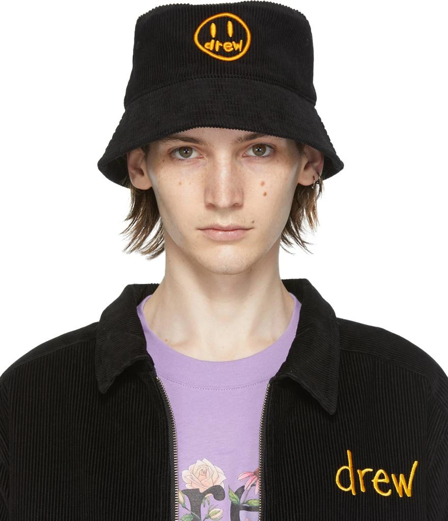 商品Drew House|SSENSE Exclusive Black Painted Mascot Bucket Hat,价格¥351,第1张图片