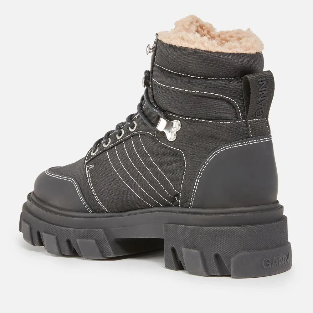 商品Ganni|Ganni Leather and Twill Hiking-Style Boots,价格¥1989,第3张图片详细描述