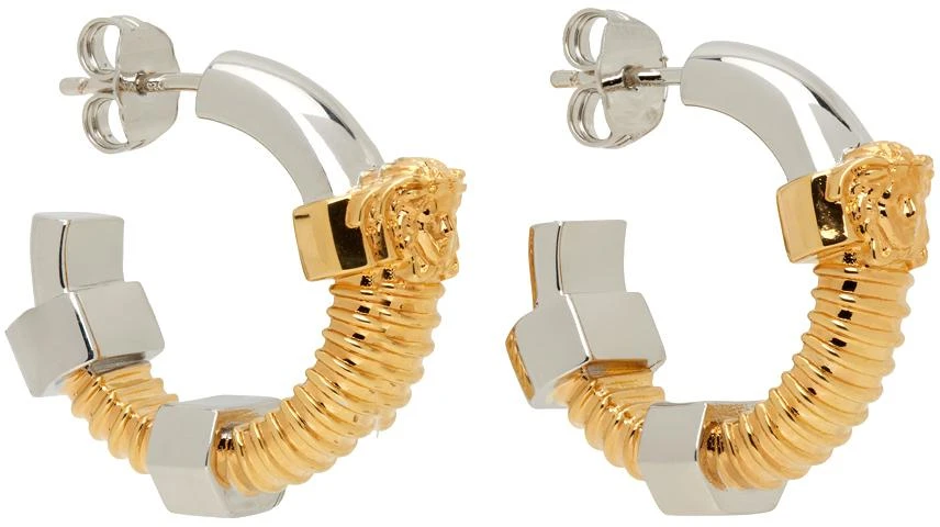 商品Versace|Gold & Silver Medusa Earrings,价格¥1436,第2张图片详细描述