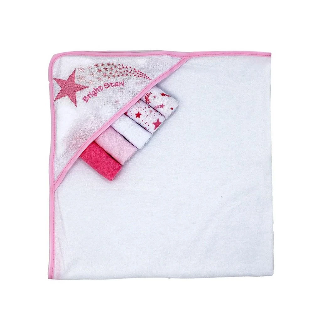 商品Amor Bebe|Baby Girls Bath Towel and Washcloth, 6 Piece Set,价格¥127,第2张图片详细描述