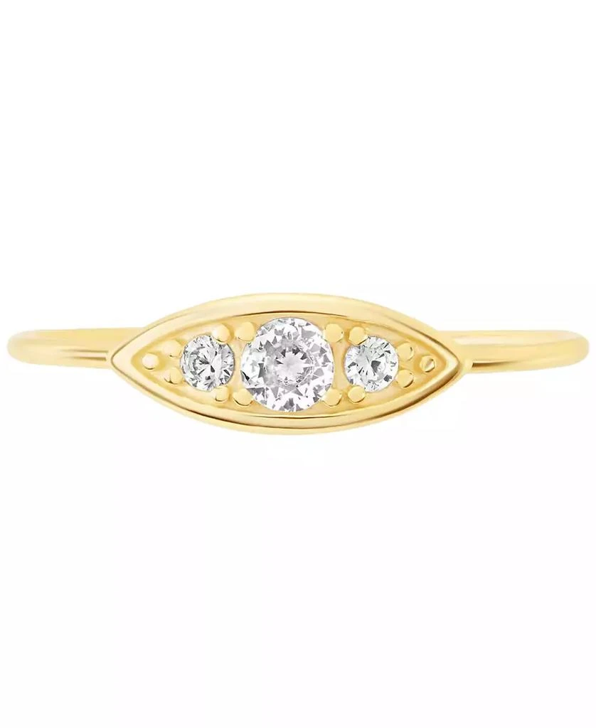 商品Macy's|Cubic Zirconia Trio Accent Ring in 18k Gold-Plated Sterling Silver,价格¥74,第3张图片详细描述