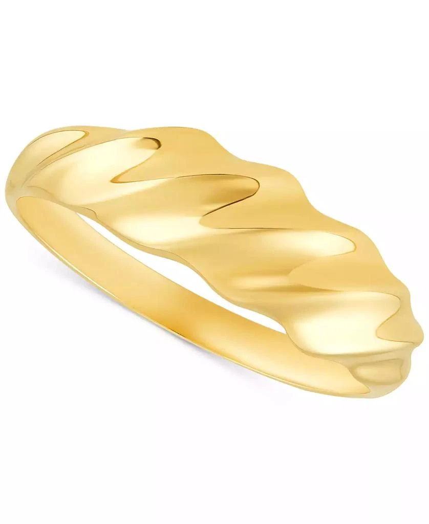 商品Macy's|Polished Wavy Design Statement Ring in 10k Gold, Created for Macy's,价格¥1053,第1张图片