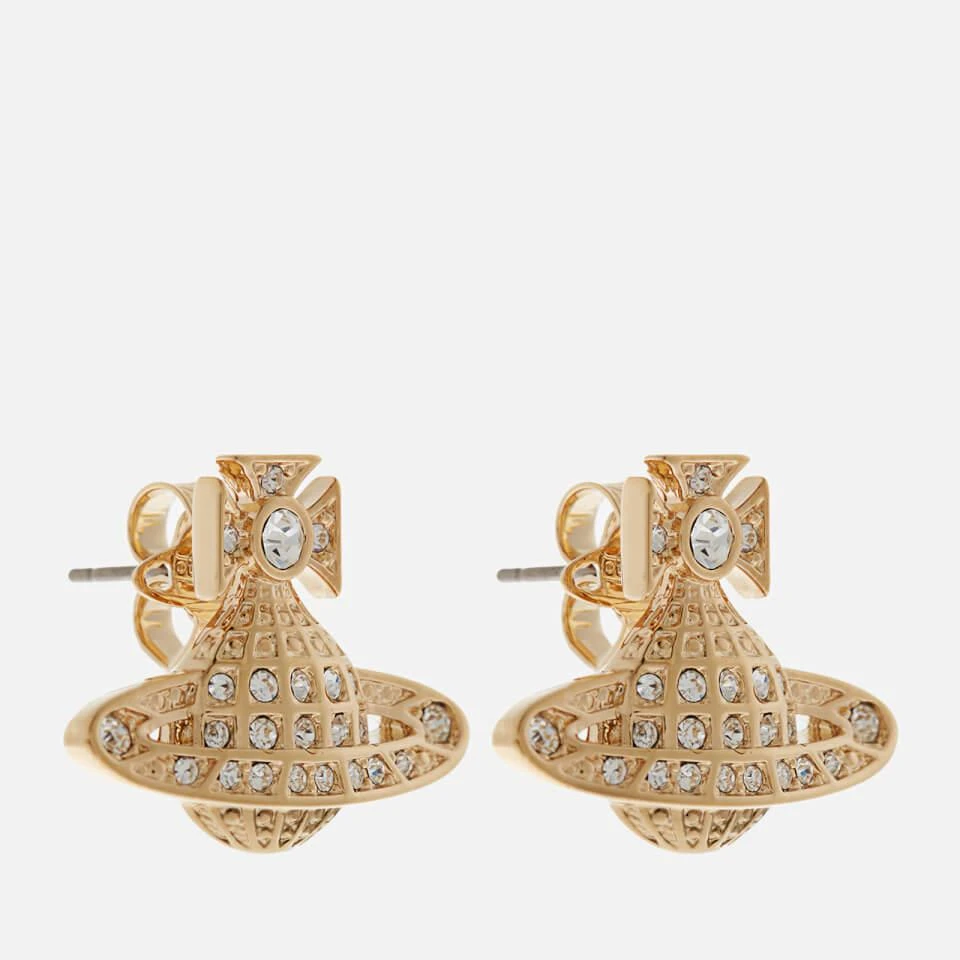 商品Vivienne Westwood|Vivienne Westwood Women's Minnie Bas Relief Earrings - Gold Crystal,价格¥879,第2张图片详细描述