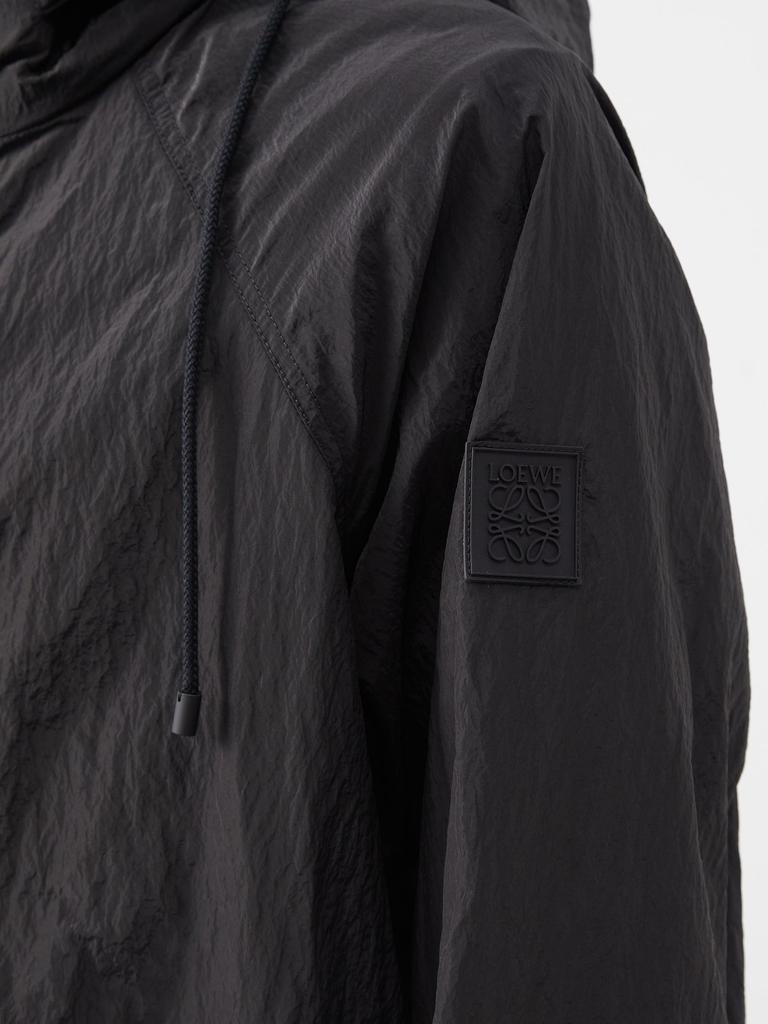 Crinkled-nylon hooded parka jacket商品第3张图片规格展示