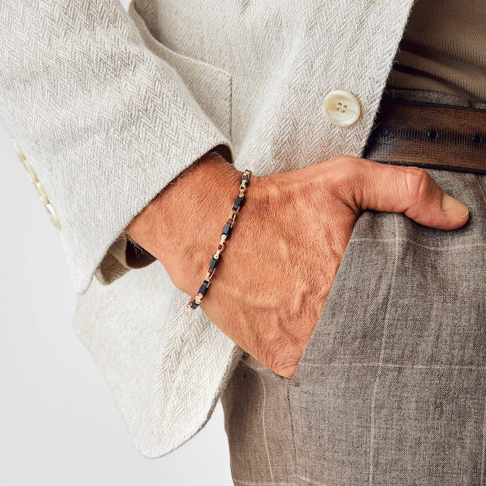 商品Zancan|18K rose gold and black ceramic bracelet,价格¥14480,第2张图片详细描述