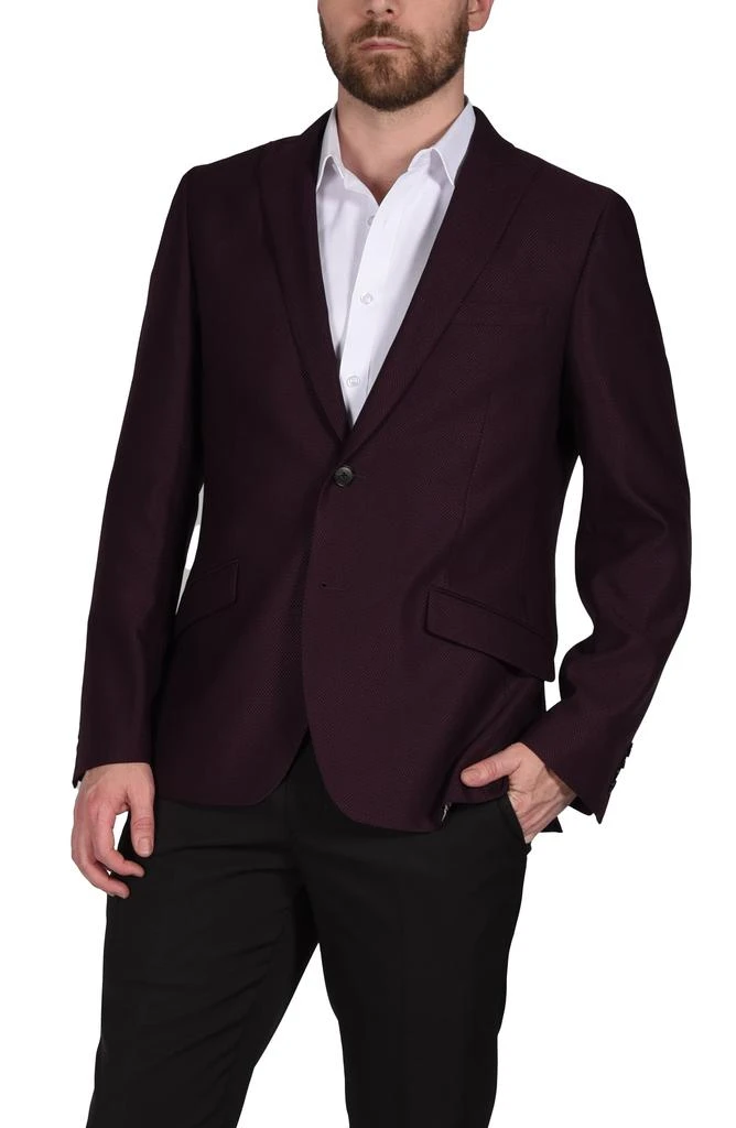 Burgundy Peak Lapel Slim Fit Blazer 商品