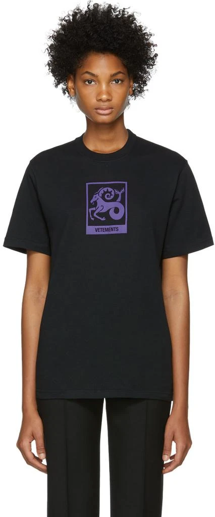 商品Vetements|Black Capricorn Horoscope T-Shirt,价格¥631,第1张图片
