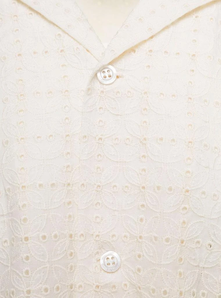 商品Drôle de Monsieur|'Naperon' Beige Bowling Shirt with Embossed Trimmings in Cotton Blend Man,价格¥1331,第3张图片详细描述