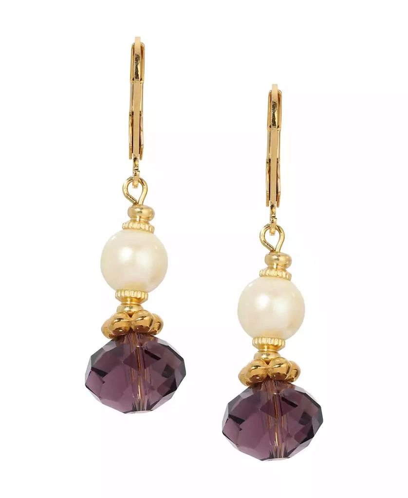 商品2028|Glass Faux Cultivated Pearl Drop Earrings,价格¥158,第2张图片详细描述