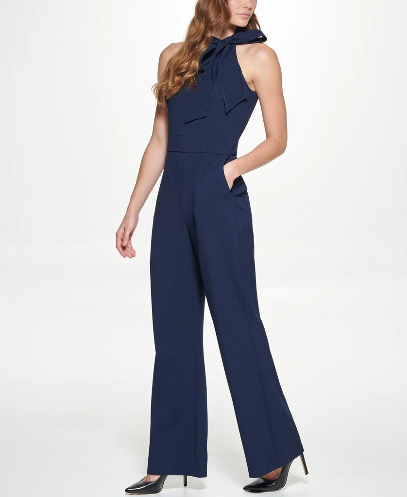 商品Vince Camuto|Signature Stretch Crepe Bow Neck Halter Jump Suit,价格¥643,第2张图片详细描述