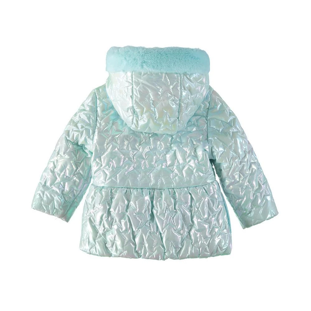 商品S Rothschild & CO|Baby Girls Iridescent Star Quilt Hooded Jacket with Mittens,价格¥139,第2张图片详细描述