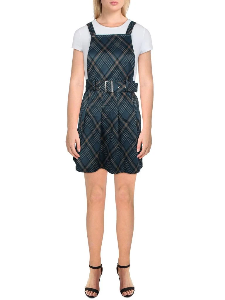 商品Planet Gold|Juniors Womens Woven Plaid Two Piece Dress,价格¥127,第2张图片详细描述