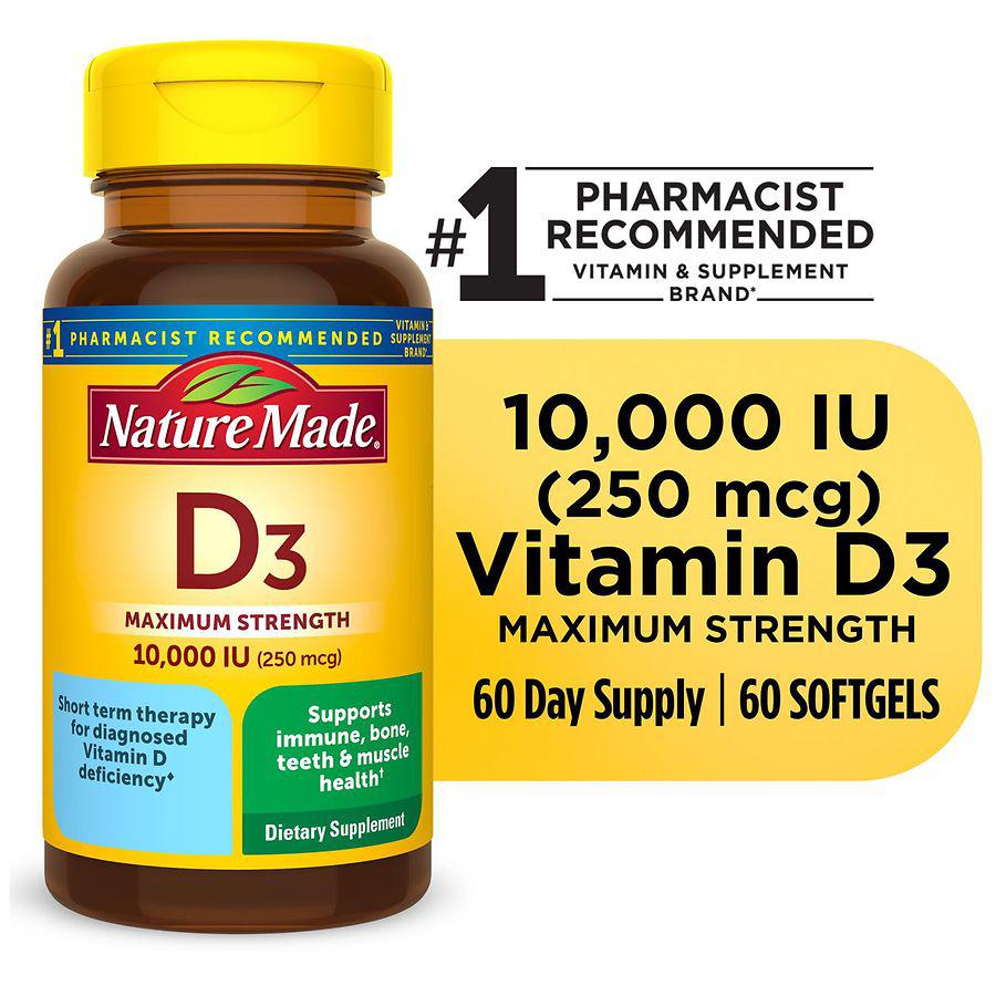 Maximum Strength Vitamin D3 10000 IU (250 mcg) Softgels商品第8张图片规格展示