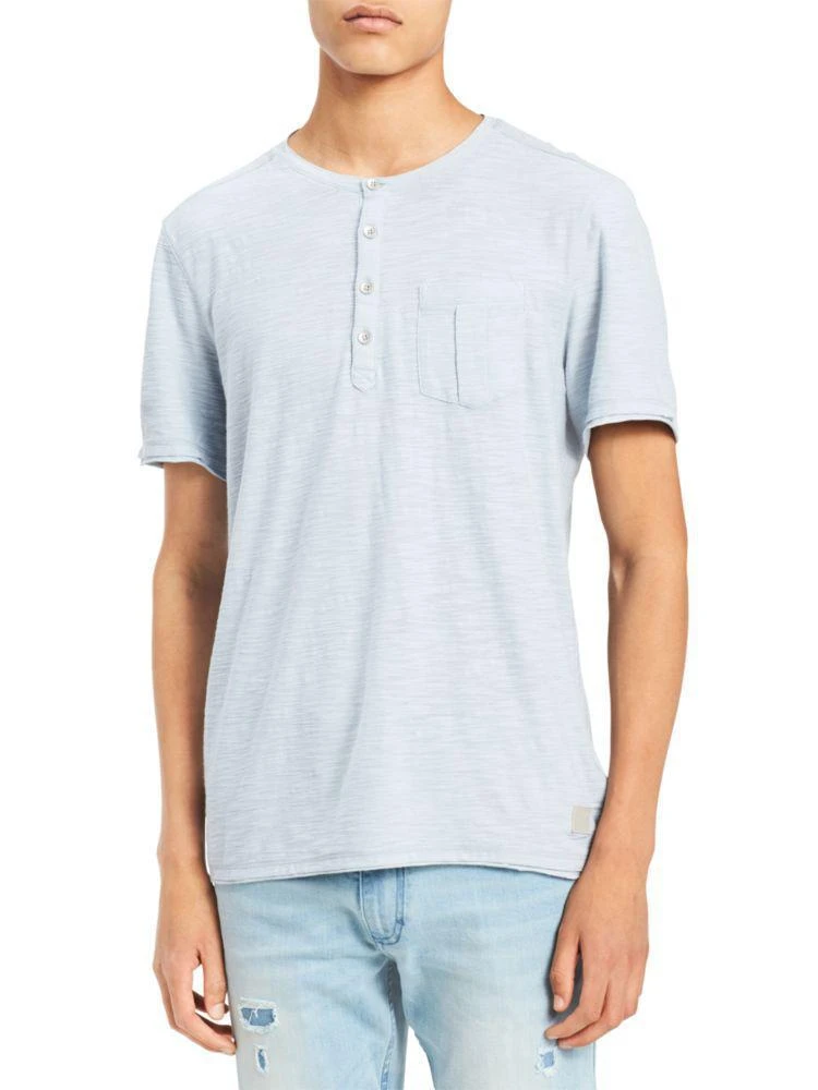 商品Calvin Klein|Short-Sleeve Slub Cotton Henley,价格¥119,第5张图片详细描述